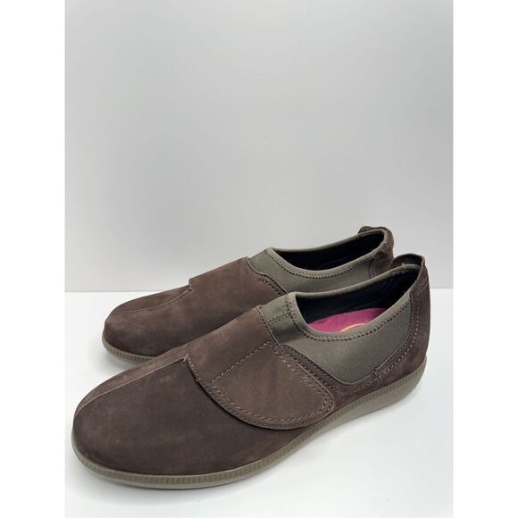 Munro Slip On Sneaker Size 10‎ Brown Leather Cushioned Slip On Shoes - Picture 1 of 11
